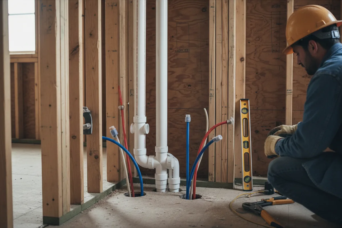 Drain and supply rough-in during Toilet Repair and Installation in Summit
