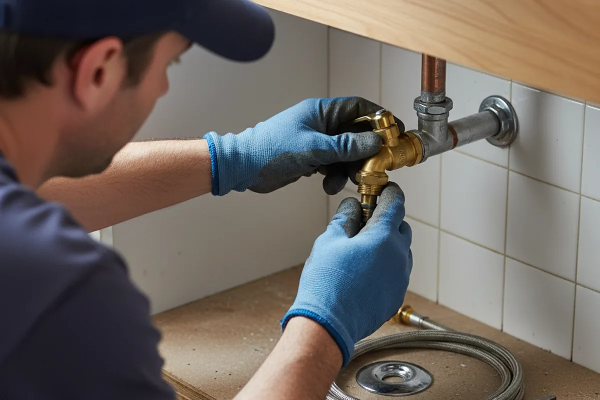 Shutoff valve and fitting work during Burst Pipe Repair in Summit